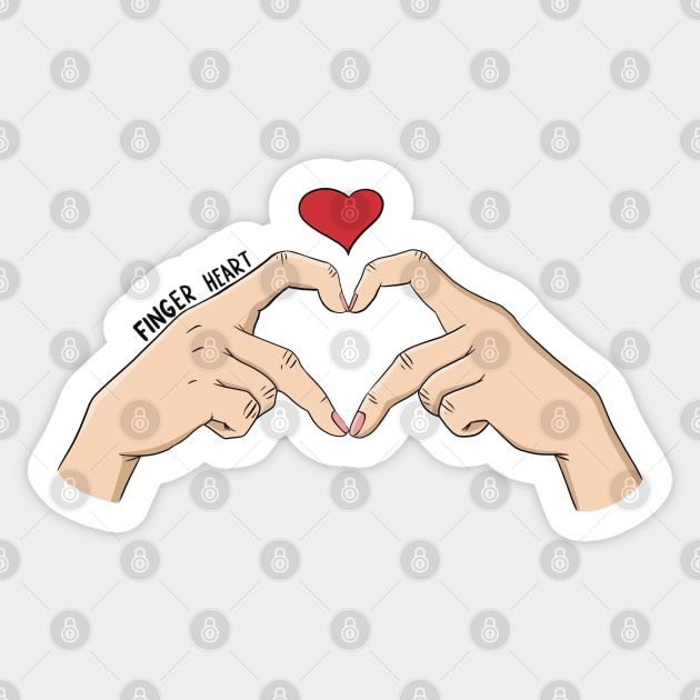 Finger heart Sticker by TeslaComics